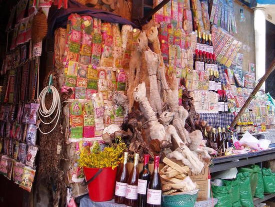 typical market stand in Bolivia